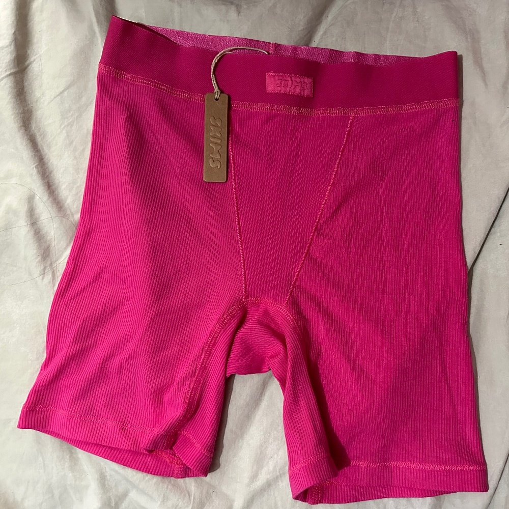 SKIMS Ribbed Hot Pink Boxers